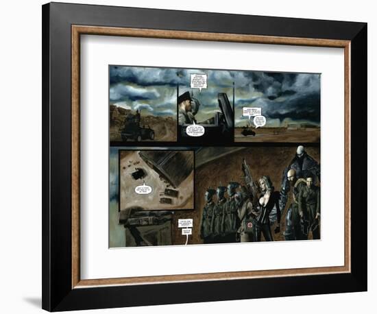 Zombies vs. Robots - Comic Page with Panels-Menton Matthews III-Framed Art Print