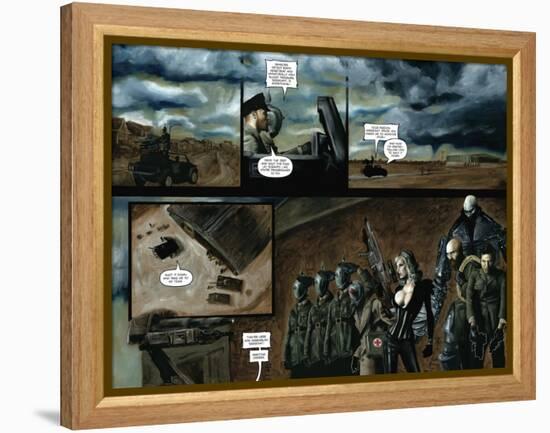 Zombies vs. Robots - Comic Page with Panels-Menton Matthews III-Framed Stretched Canvas