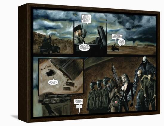 Zombies vs. Robots - Comic Page with Panels-Menton Matthews III-Framed Stretched Canvas