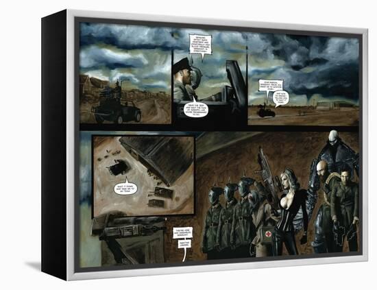 Zombies vs. Robots - Comic Page with Panels-Menton Matthews III-Framed Stretched Canvas