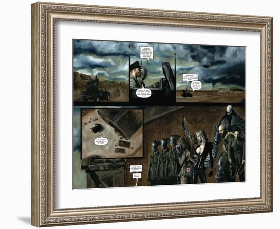 Zombies vs. Robots - Comic Page with Panels-Menton Matthews III-Framed Art Print