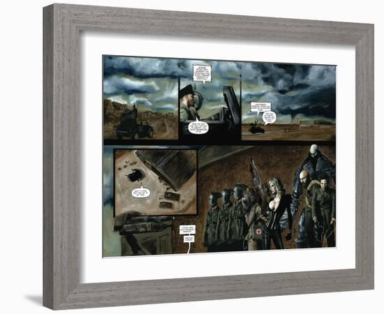 Zombies vs. Robots - Comic Page with Panels-Menton Matthews III-Framed Art Print