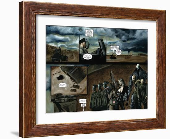 Zombies vs. Robots - Comic Page with Panels-Menton Matthews III-Framed Art Print