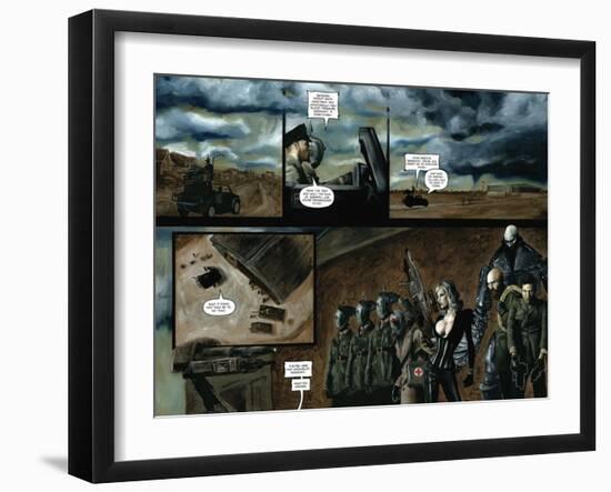 Zombies vs. Robots - Comic Page with Panels-Menton Matthews III-Framed Art Print