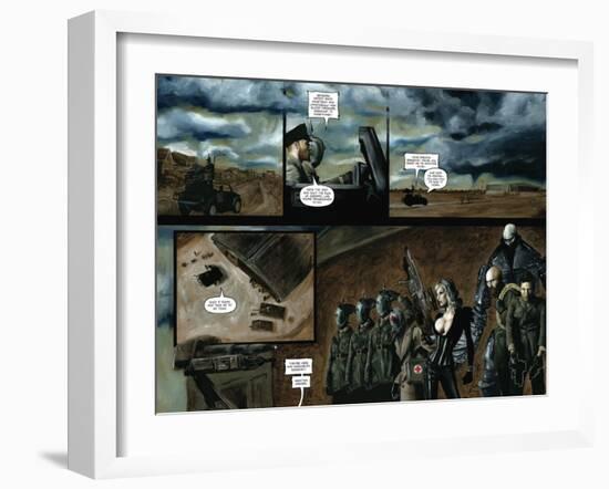 Zombies vs. Robots - Comic Page with Panels-Menton Matthews III-Framed Art Print