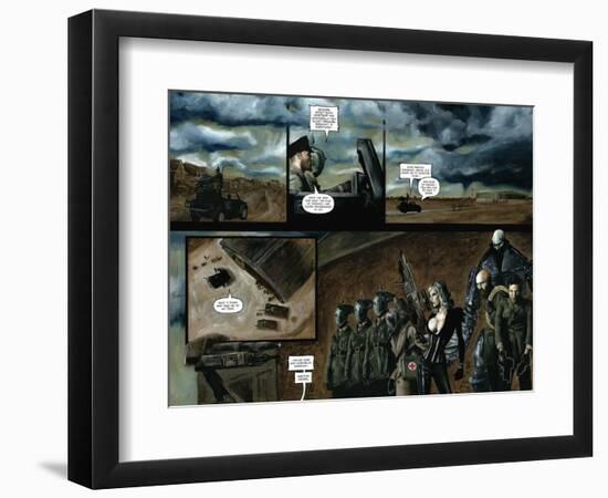 Zombies vs. Robots - Comic Page with Panels-Menton Matthews III-Framed Premium Giclee Print