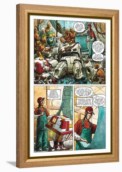 Zombies vs. Robots - Comic Page with Panels-Paul McCaffrey-Framed Stretched Canvas