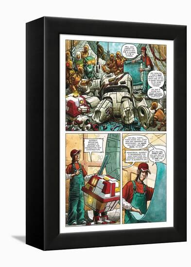 Zombies vs. Robots - Comic Page with Panels-Paul McCaffrey-Framed Stretched Canvas