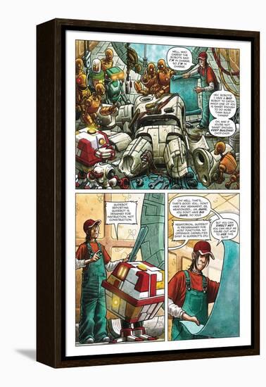 Zombies vs. Robots - Comic Page with Panels-Paul McCaffrey-Framed Stretched Canvas