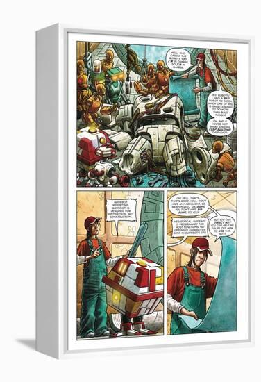 Zombies vs. Robots - Comic Page with Panels-Paul McCaffrey-Framed Stretched Canvas