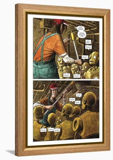 Zombies vs. Robots - Comic Page with Panels-Paul McCaffrey-Framed Stretched Canvas