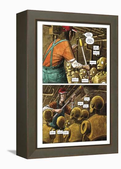 Zombies vs. Robots - Comic Page with Panels-Paul McCaffrey-Framed Stretched Canvas