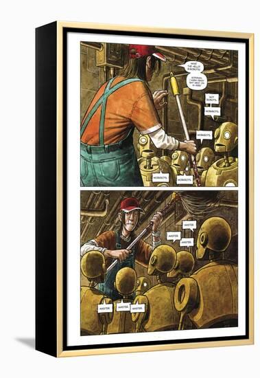 Zombies vs. Robots - Comic Page with Panels-Paul McCaffrey-Framed Stretched Canvas