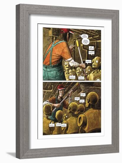 Zombies vs. Robots - Comic Page with Panels-Paul McCaffrey-Framed Premium Giclee Print