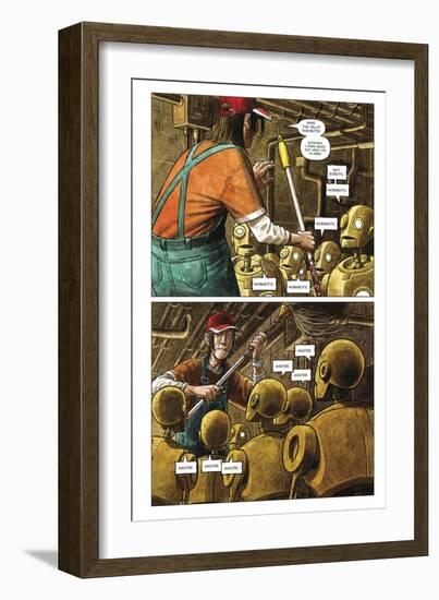 Zombies vs. Robots - Comic Page with Panels-Paul McCaffrey-Framed Premium Giclee Print