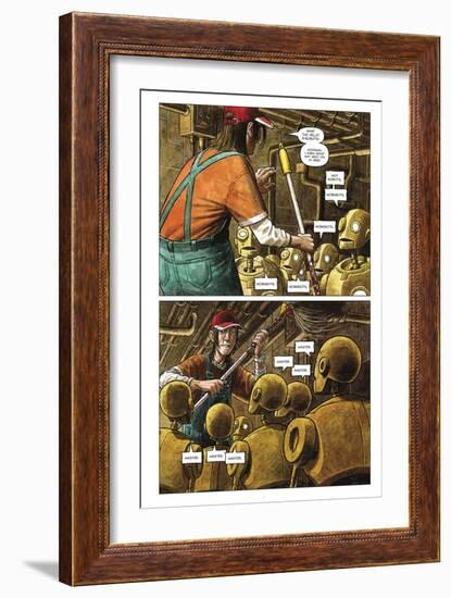 Zombies vs. Robots - Comic Page with Panels-Paul McCaffrey-Framed Premium Giclee Print