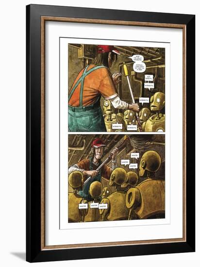 Zombies vs. Robots - Comic Page with Panels-Paul McCaffrey-Framed Premium Giclee Print