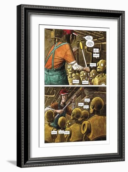 Zombies vs. Robots - Comic Page with Panels-Paul McCaffrey-Framed Premium Giclee Print