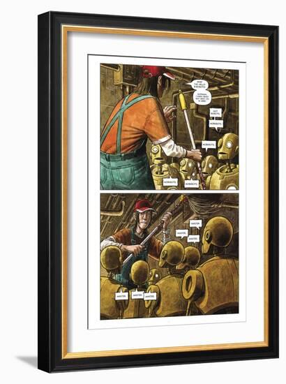 Zombies vs. Robots - Comic Page with Panels-Paul McCaffrey-Framed Premium Giclee Print