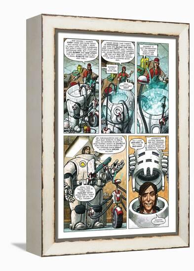 Zombies vs. Robots - Comic Page with Panels-Paul McCaffrey-Framed Stretched Canvas