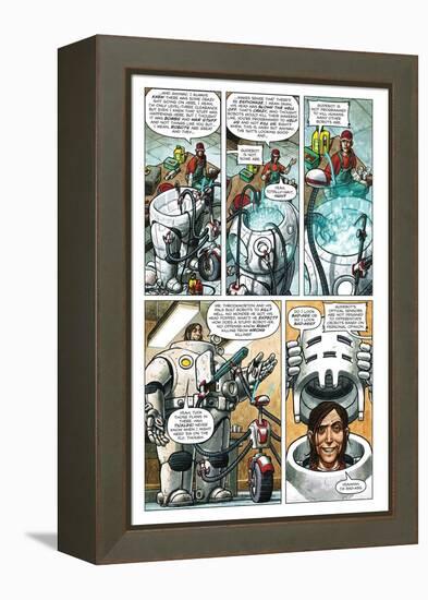 Zombies vs. Robots - Comic Page with Panels-Paul McCaffrey-Framed Stretched Canvas