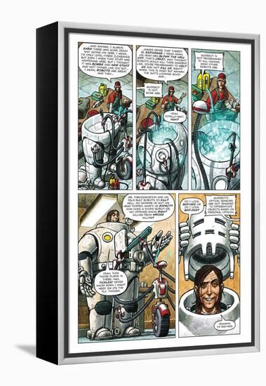 Zombies vs. Robots - Comic Page with Panels-Paul McCaffrey-Framed Stretched Canvas