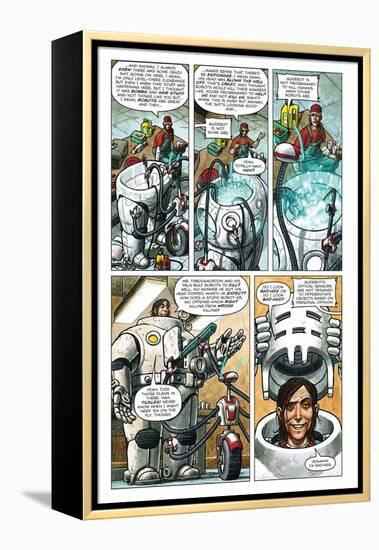 Zombies vs. Robots - Comic Page with Panels-Paul McCaffrey-Framed Stretched Canvas
