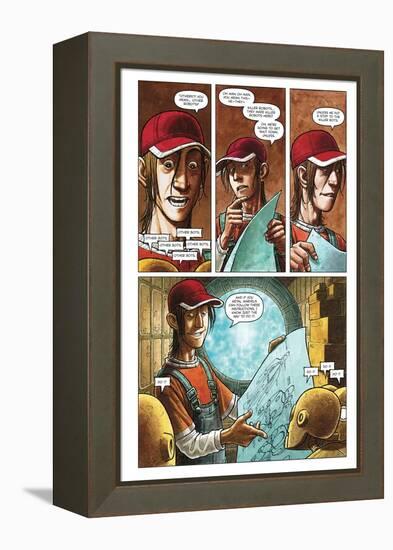 Zombies vs. Robots - Comic Page with Panels-Paul McCaffrey-Framed Stretched Canvas