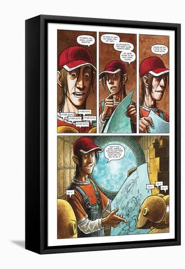 Zombies vs. Robots - Comic Page with Panels-Paul McCaffrey-Framed Stretched Canvas