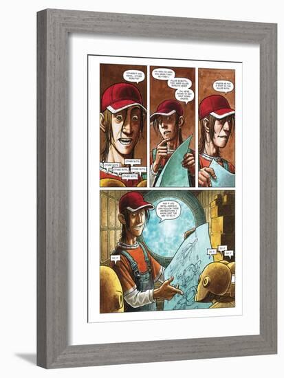 Zombies vs. Robots - Comic Page with Panels-Paul McCaffrey-Framed Premium Giclee Print
