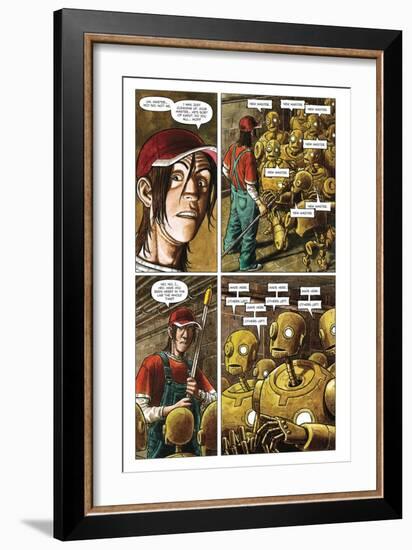 Zombies vs. Robots - Comic Page with Panels-Paul McCaffrey-Framed Art Print