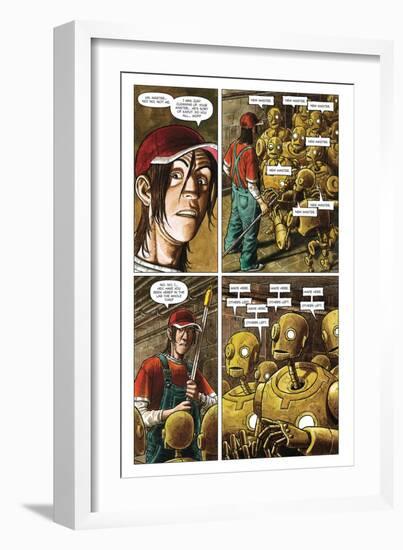 Zombies vs. Robots - Comic Page with Panels-Paul McCaffrey-Framed Art Print