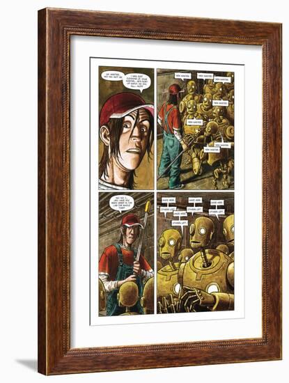 Zombies vs. Robots - Comic Page with Panels-Paul McCaffrey-Framed Premium Giclee Print