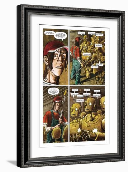 Zombies vs. Robots - Comic Page with Panels-Paul McCaffrey-Framed Premium Giclee Print