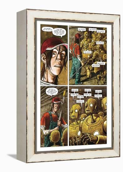 Zombies vs. Robots - Comic Page with Panels-Paul McCaffrey-Framed Stretched Canvas