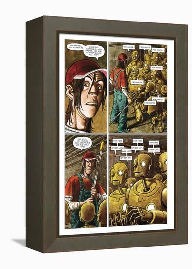 Zombies vs. Robots - Comic Page with Panels-Paul McCaffrey-Framed Stretched Canvas