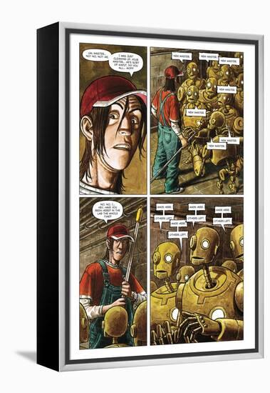 Zombies vs. Robots - Comic Page with Panels-Paul McCaffrey-Framed Stretched Canvas