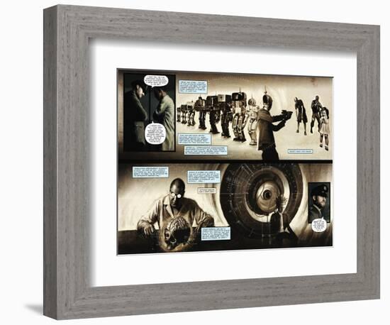 Zombies vs. Robots - Comic Page with Panels-Menton Matthews III-Framed Premium Giclee Print