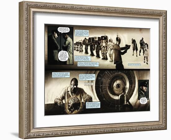 Zombies vs. Robots - Comic Page with Panels-Menton Matthews III-Framed Art Print