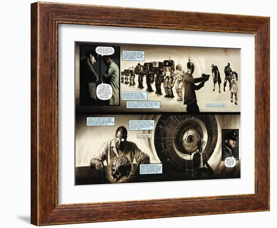 Zombies vs. Robots - Comic Page with Panels-Menton Matthews III-Framed Art Print