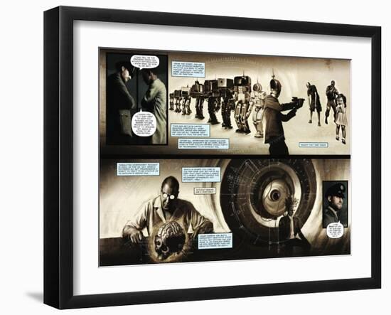 Zombies vs. Robots - Comic Page with Panels-Menton Matthews III-Framed Art Print