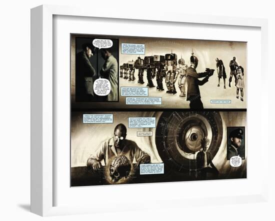 Zombies vs. Robots - Comic Page with Panels-Menton Matthews III-Framed Art Print