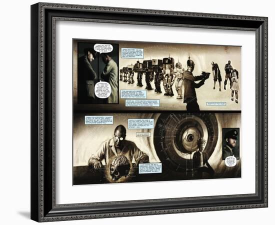 Zombies vs. Robots - Comic Page with Panels-Menton Matthews III-Framed Art Print