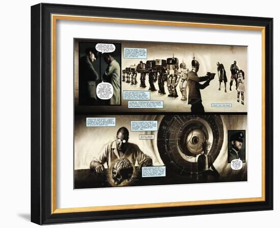 Zombies vs. Robots - Comic Page with Panels-Menton Matthews III-Framed Art Print