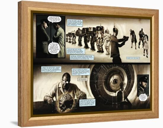 Zombies vs. Robots - Comic Page with Panels-Menton Matthews III-Framed Stretched Canvas