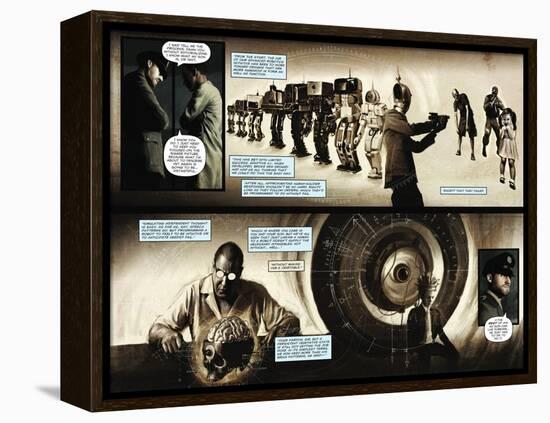 Zombies vs. Robots - Comic Page with Panels-Menton Matthews III-Framed Stretched Canvas