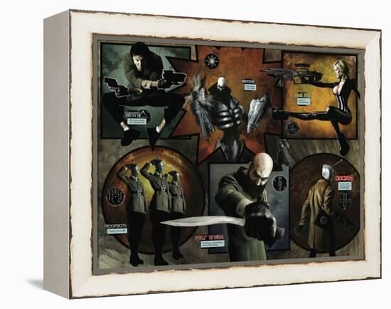 Zombies vs. Robots - Comic Page with Panels-Menton Matthews III-Framed Stretched Canvas