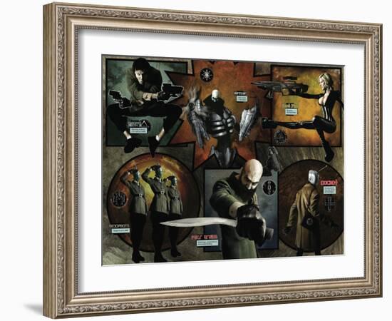 Zombies vs. Robots - Comic Page with Panels-Menton Matthews III-Framed Art Print