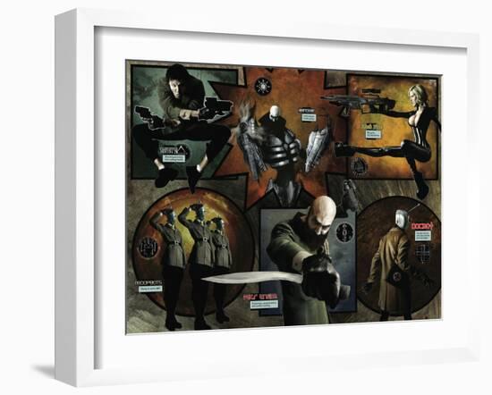 Zombies vs. Robots - Comic Page with Panels-Menton Matthews III-Framed Art Print