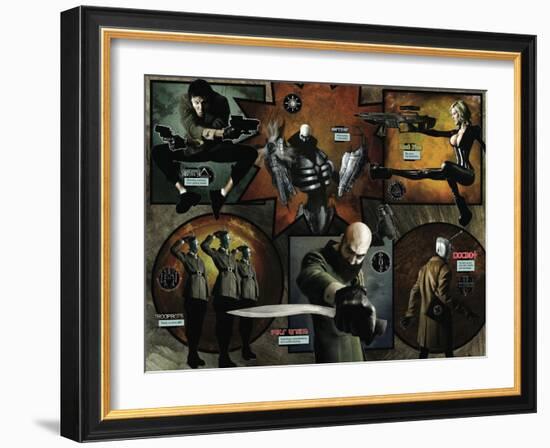 Zombies vs. Robots - Comic Page with Panels-Menton Matthews III-Framed Art Print